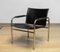 Tubular Armchair in Black Leather by Tord Bjorklund, 1970s, Image 1