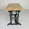 Garden Table with Marble Top on Singer Cast Iron Frame, 1950s 4