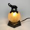 Art Deco Table Lamp with Glass Ball and Elephant, 1930s 15