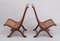 Italian Wicker Slipper Chairs, 1940, Set of 2 8