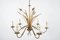 20th Century Spanish Hollywood Regency Gilt Metal Toleware Bulrush Chandelier 2