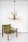 20th Century Spanish Hollywood Regency Gilt Metal Toleware Bulrush Chandelier, Image 6