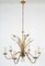 Lámpara de araña española Hollywood Regency Toleware de metal dorado, siglo XX, Imagen 1