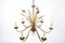 20th Century Spanish Hollywood Regency Gilt Metal Toleware Bulrush Chandelier, Image 3