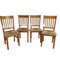 Spanische Vintage Stühle aus Kiefernholz mit Sitz aus Korbgeflecht & Seil, 4 . Set 1