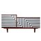 Vintage Two-Tier Cabinet with Op Art Motif, Poland, 1950s, Image 3