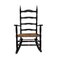 Antique English Oak Farm House Rocking Chair with Rope Seat, England, 19th Century, Image 7
