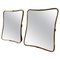 Small Mid-Century Modern Brass Wall Mirrors in the style of Gio Ponti, 1950s, Set of 2 1