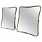 Small Mid-Century Modern Brass Wall Mirrors in the style of Gio Ponti, 1950s, Set of 2, Image 1