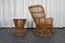 Vintage Armchair and Rattan Table, 1960s, Set of 2, Image 9