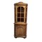 Vintage Spanish Corner Cupboard with Colored Glass 1