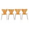 Beech Butterfly Chairs by Arne Jacobsen for Fritz Hansen, 1990s, Set of 4 1