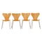 Beech Butterfly Chairs by Arne Jacobsen for Fritz Hansen, 1990s, Set of 4, Image 1
