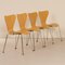 Beech Butterfly Chairs by Arne Jacobsen for Fritz Hansen, 1990s, Set of 4, Image 3