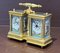 Double Carriage Clock & Barometer with Decorated Porcelain Panels and Key 3