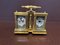 Double Carriage Clock & Barometer with Decorated Porcelain Panels and Key 4