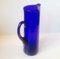 Large Swedish Cobalt Blue Martini Glass Pitcher by Gunnar Ander for Lindshammar, 1950s 4