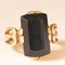 Antique 18k Yellow Gold Ring with Onyx, Early 20th Century 7