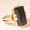 Antique 18k Yellow Gold Ring with Onyx, Early 20th Century, Image 6