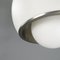 Lámpara colgante italiana era espacial de acero y vidrio opalino atribuida a Fontana Arte, años 40, Imagen 7