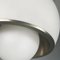 Italian Space Age Opaline Glass & Steel Pendant Light attributed to Fontana Arte, 1940s 6