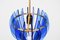 Mid-Century Italian Blue Glass and Brass Pendant attributed to Galvorame, Italy, 1960s 7