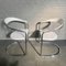 White Leather and Chrome Canasta Armchairs from Arrben, 1980s, Set of 2 8