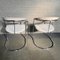 White Leather and Chrome Canasta Armchairs from Arrben, 1980s, Set of 2 10