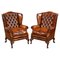 Leather Wing Back Armchair, 1920, Set of 2 1