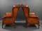 Leather Wing Back Armchair, 1920, Set of 2 3