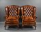 Leather Wing Back Armchair, 1920, Set of 2 2