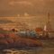 Remo Testa, Fischer bei Sonnenuntergang, 1950, Öl auf Leinwand, Gerahmt 10