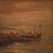 Remo Testa, Fischer bei Sonnenuntergang, 1950, Öl auf Leinwand, Gerahmt 11