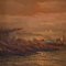 Remo Testa, Fishermen at Sunset, 1950, Oil on Canvas, Framed 2