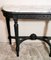 French Napoleon III Console Table un Black Wood and Carrara Arabesque Marble, 1870s 4