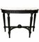 French Napoleon III Console Table un Black Wood and Carrara Arabesque Marble, 1870s 1