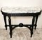 French Napoleon III Console Table un Black Wood and Carrara Arabesque Marble, 1870s 3