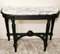 French Napoleon III Console Table un Black Wood and Carrara Arabesque Marble, 1870s 2