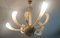 Lámpara de araña Fuochi d'Artificio de cristal de Murano opalino y dorado de Barovier & Toso, años 90, Imagen 5