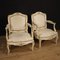 French Lacquered and Gilt Armchairs, 1960s, Set of 2 1