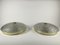 Glass Flush Mounts with Gilt Brass Trims, 1970s, Set of 2, Image 3