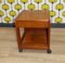 Small Teak Side Table with Drawer on Castors, 1960s 4