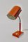 Lámpara de escritorio era espacial de metal naranja, años 60, Imagen 2
