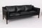 Danish Model 2213 Sofa in Black Leather by Børge Mogensen for Fredericia, 1962 8