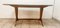 Dining Table in Brass and Wood with Decorated Glass Top, Image 4