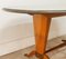 Tavolo da pranzo in ottone e legno con ripiano in vetro decorato, Immagine 18