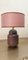 Lámpara de cerámica con pantalla morada, Imagen 1