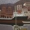 Artista italiano, Paesaggio marino con barche, 1960, Olio su tela, Con cornice, Immagine 6