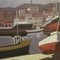 Artista italiano, Paesaggio marino con barche, 1960, Olio su tela, Con cornice, Immagine 2