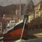 Artista italiano, Paesaggio marino con barche, 1960, Olio su tela, Con cornice, Immagine 8